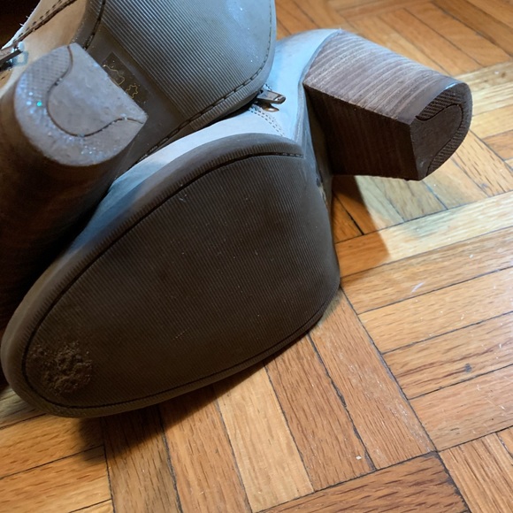 Genuine Leather Aldo Light Tan High Heel Lace Up Boots Ankle Booties Vintage - Picture 9 of 12